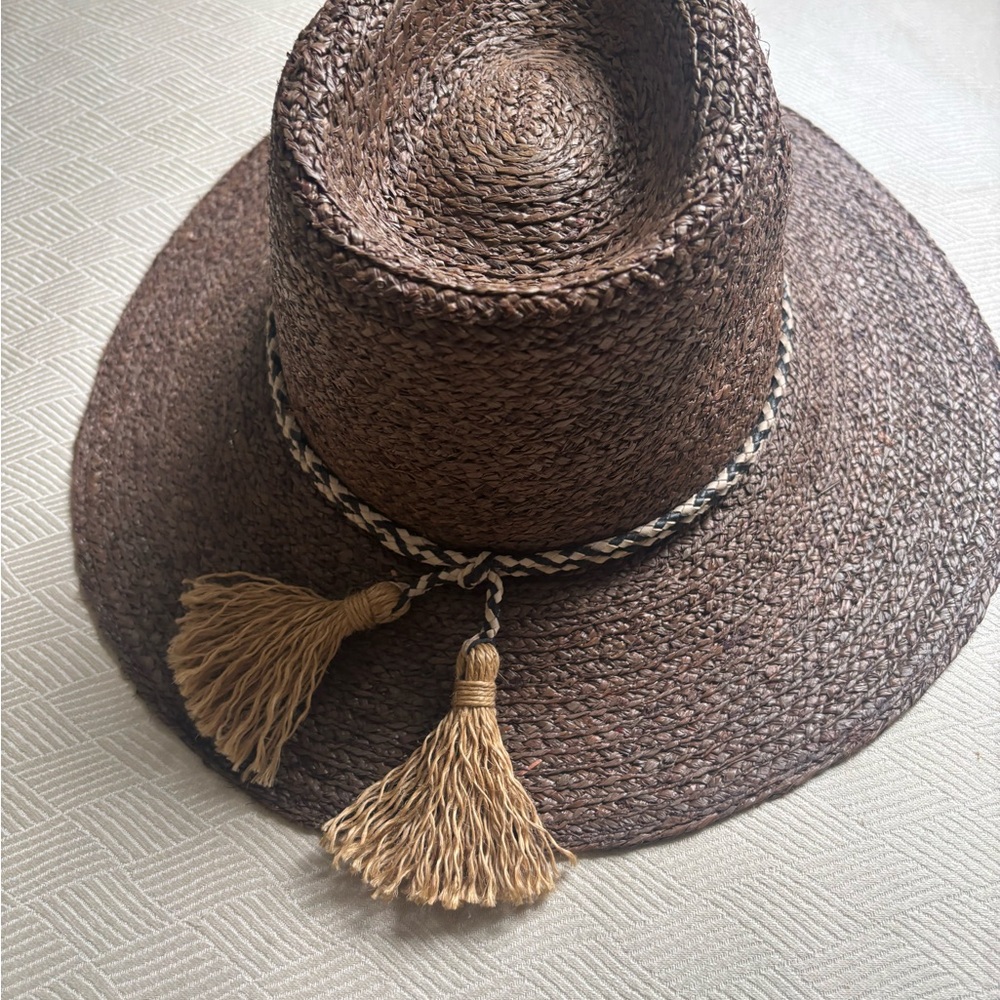 Brixton Brown Woven Fedora Hat - Picture 2 of 4
